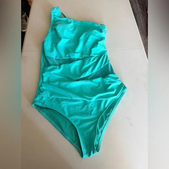 Aqua Eve Mesh Tummy Control One Shoulder One Piece Cut Out Swimwear 2026. Size M - Picture 5 of 13